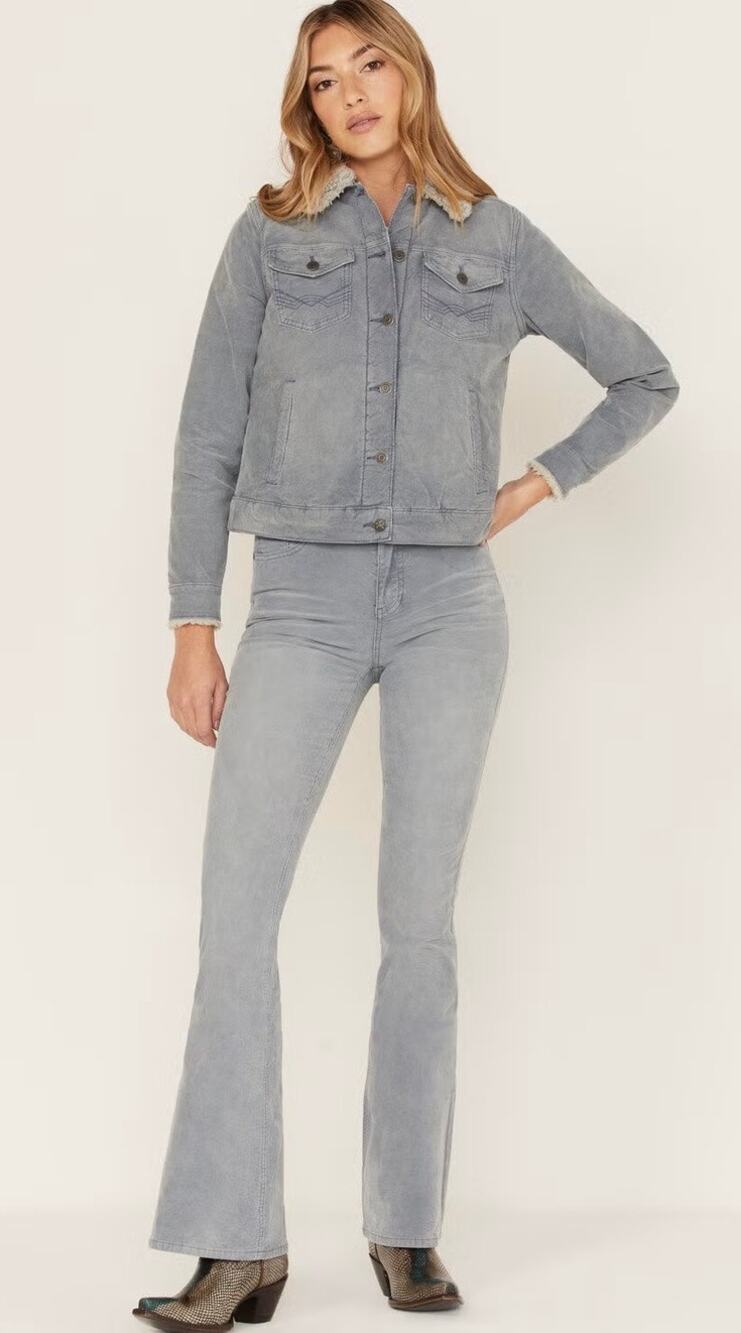 Idyllwind by Miranda Lambert Womens High Rise Blue Corduroy Flare Jeans size 8